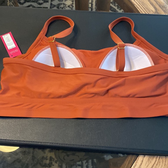 NWT Xhileration Bathing Suit Top Rust. Adjustable Straps Sewn in Pads No Wire - Picture 2 of 6